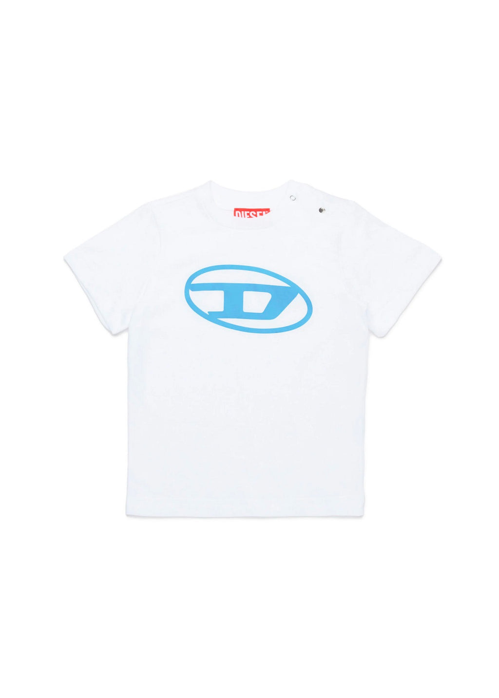 Diesel Kids T-Shirt Bianca con Logo Oval D per Neonati