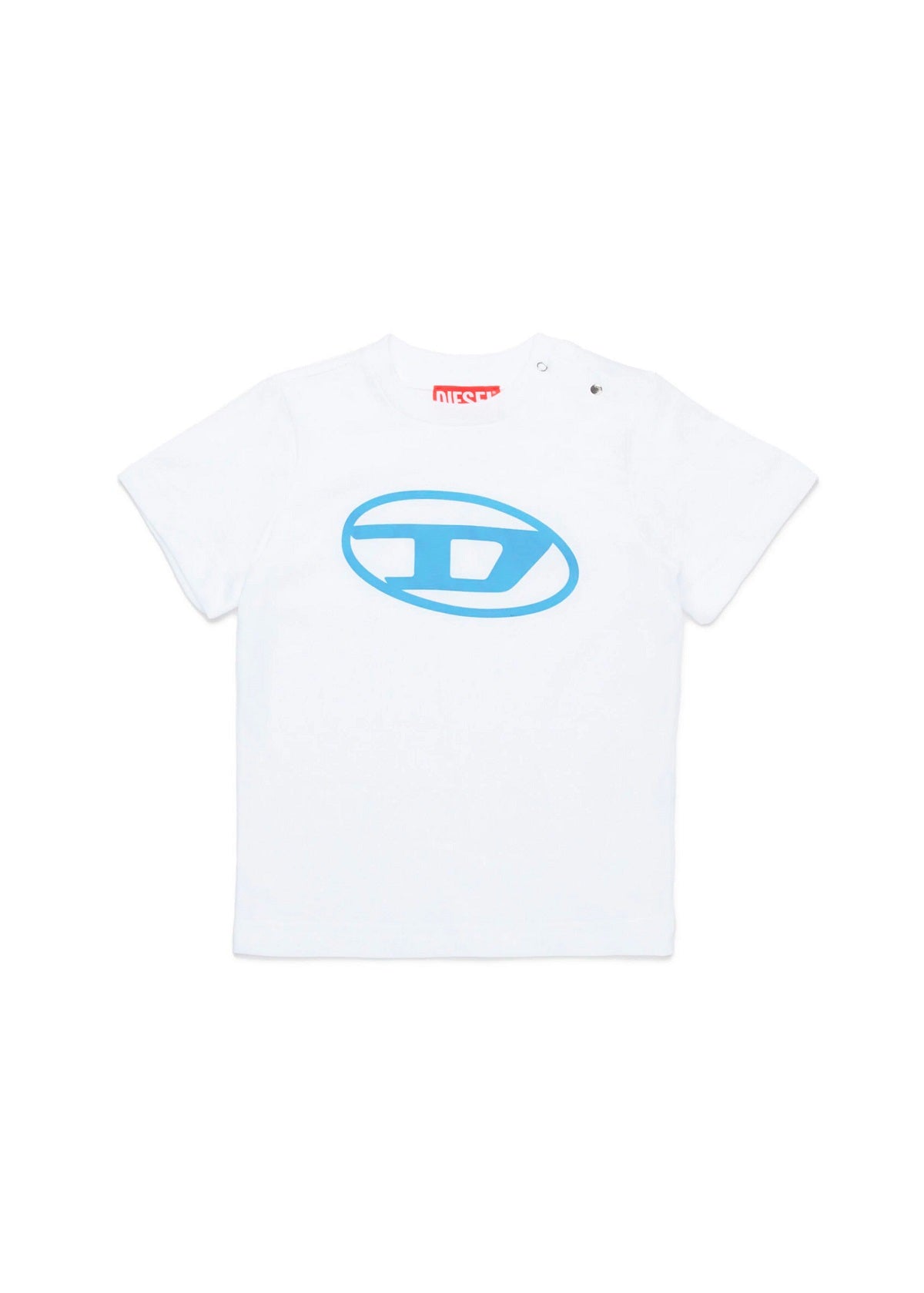 Diesel Kids T-Shirt Bianca con Logo Oval D per Neonati