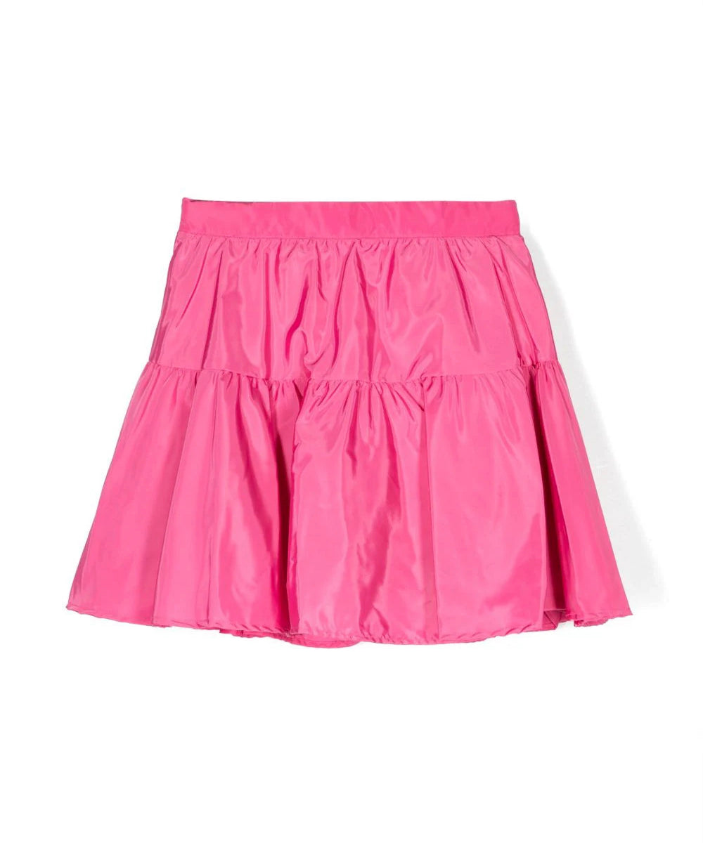 Aggiungi un tocco floreale al guardaroba delle tue bambine con la Minigonna a Fiori con Balze MSGM Kids - Fucsia e Chic