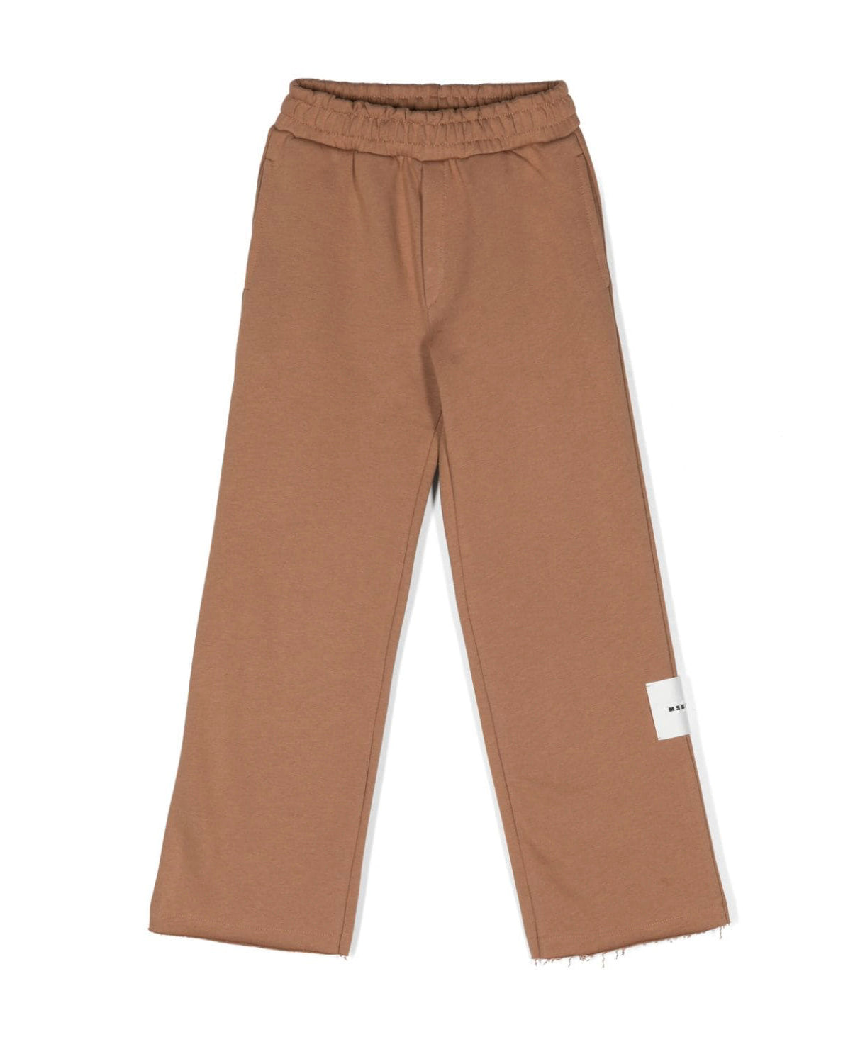 Eleganza e comfort: Pantaloni in Felpa a Fondo Ampio con Logo MSGM Kids - Biscotto