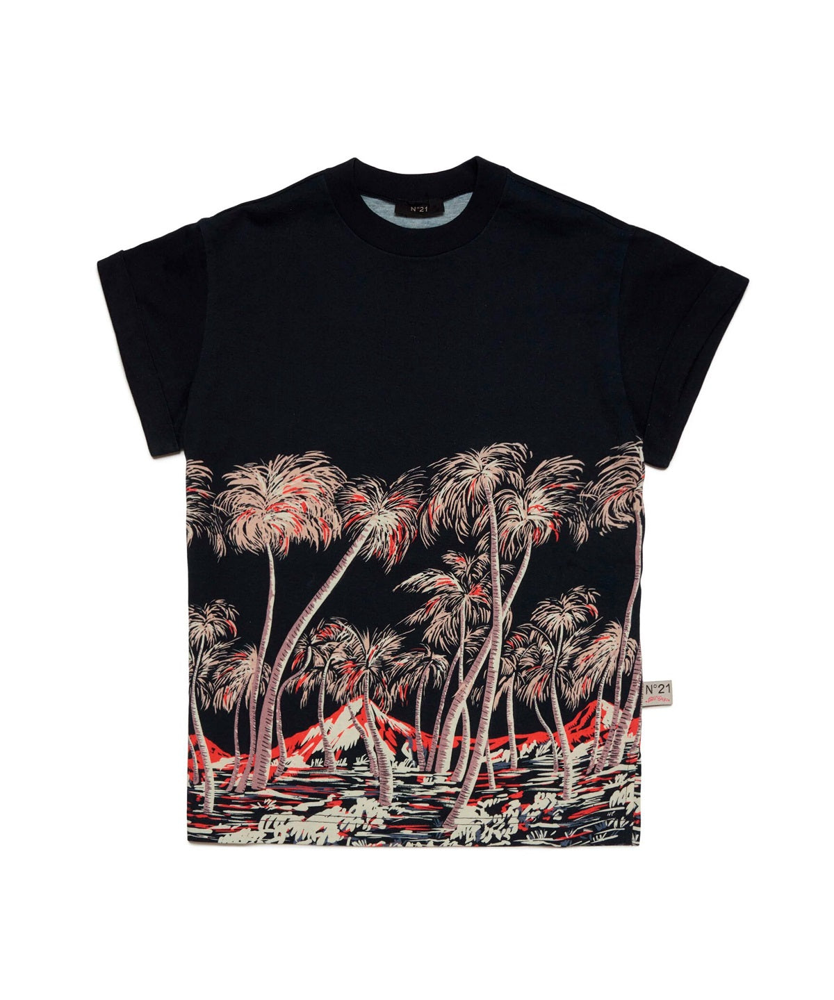 N°21 Kids T-Shirt con Stampa Palme per Bambini