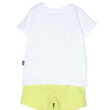 MSGM Neonato Completo t-shirt+bermuda Bianco/ Lime