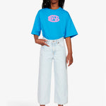 Diesel Kids Jeans Flare Chiaro con Abrasioni per Bambine (immagine foto indossata)