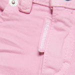 Pantaloni Dritti Rosa per Neonati | Applicazione Logo Posteriore | Vita Elasticizzata | Stile Classico