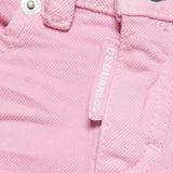 Pantaloni Dritti Rosa per Neonati | Applicazione Logo Posteriore | Vita Elasticizzata | Stile Classico