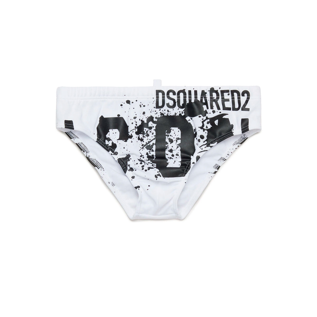 Dsquared2 Kids Costume Slip Bianco Icon Splatter per Bambini
