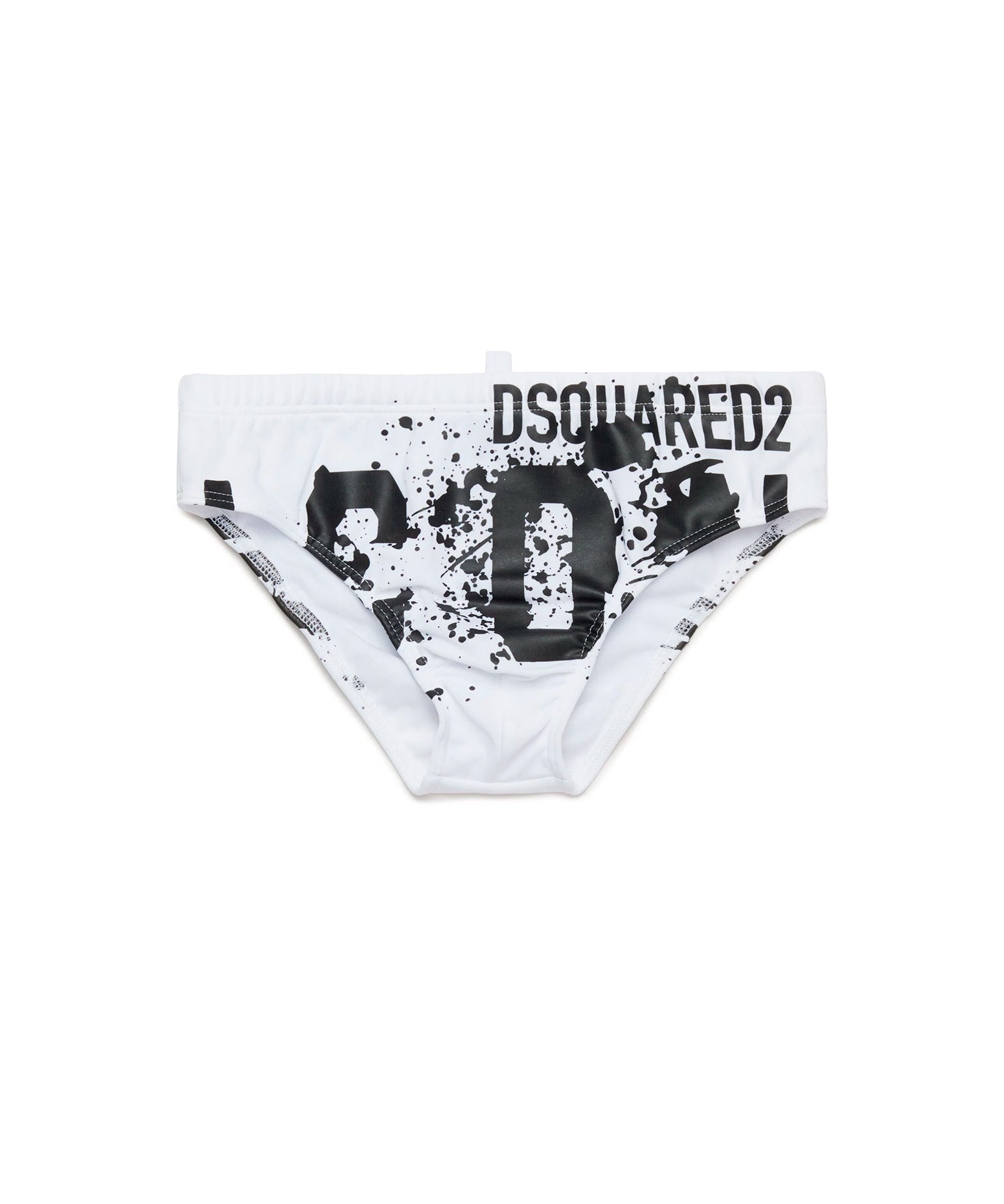 Dsquared2 Kids Costume Slip Bianco Icon Splatter per Bambini