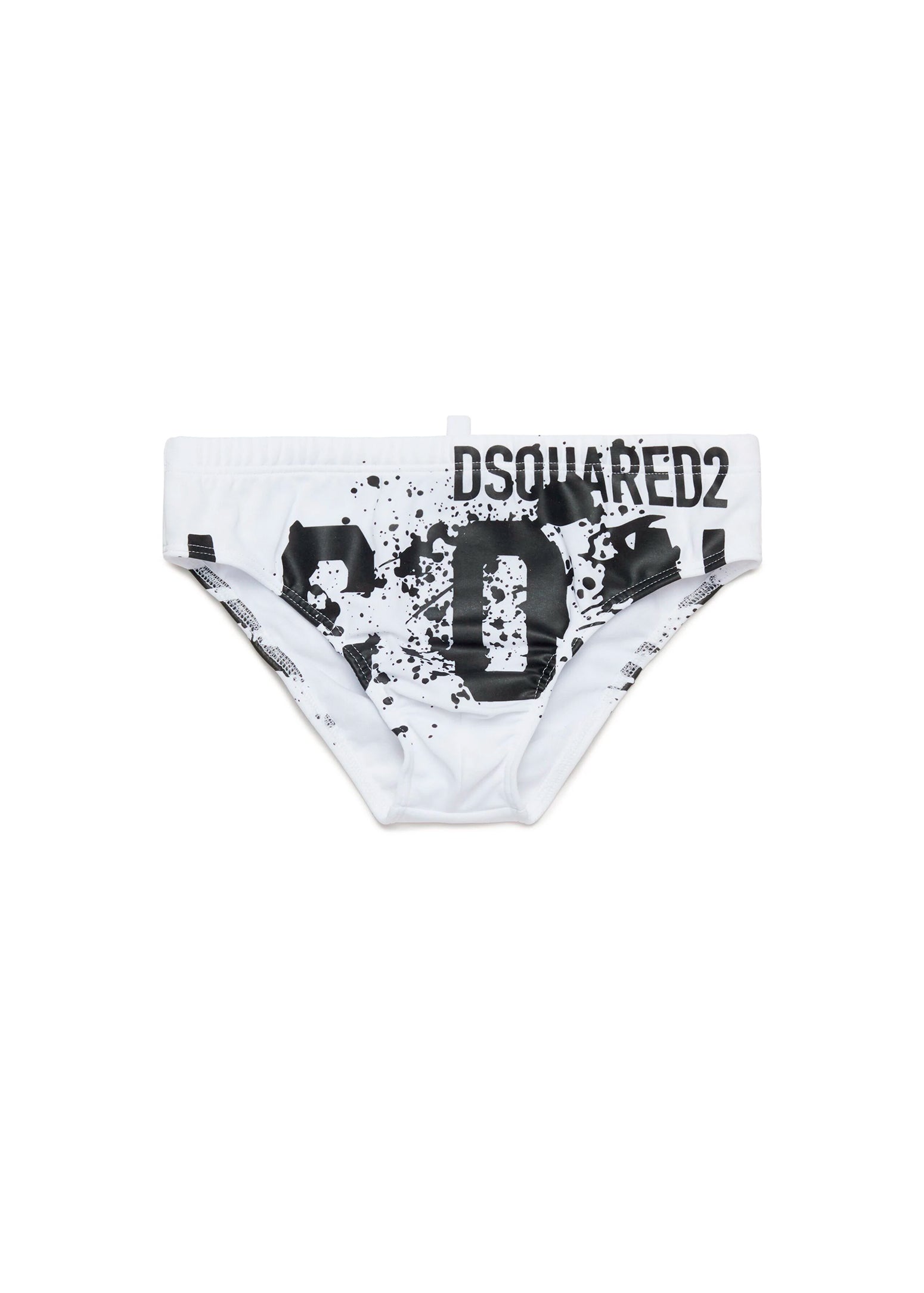 Dsquared2 Kids Costume Slip Bianco Icon Splatter per Bambini