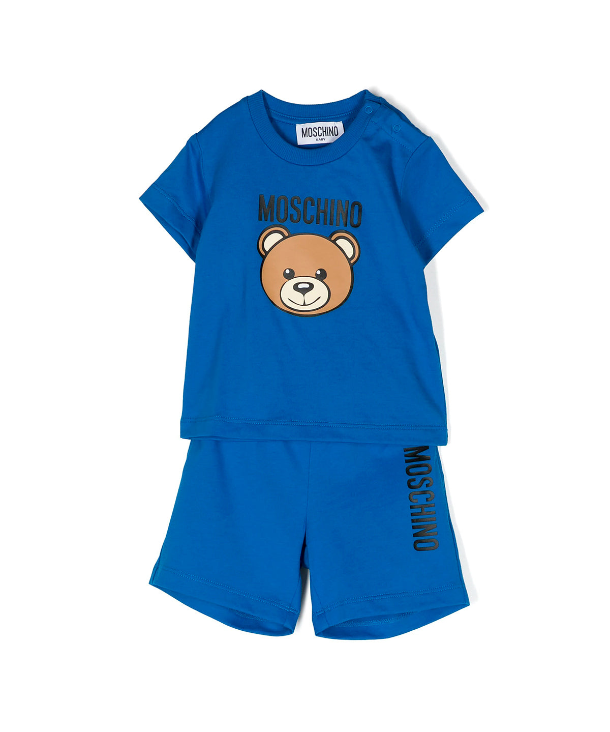 Moschino Kids Completo T-Shirt e Shorts Blu Teddy Bear per Neonati