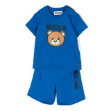 Moschino Kids Completo T-Shirt e Shorts Blu Teddy Bear per Neonati