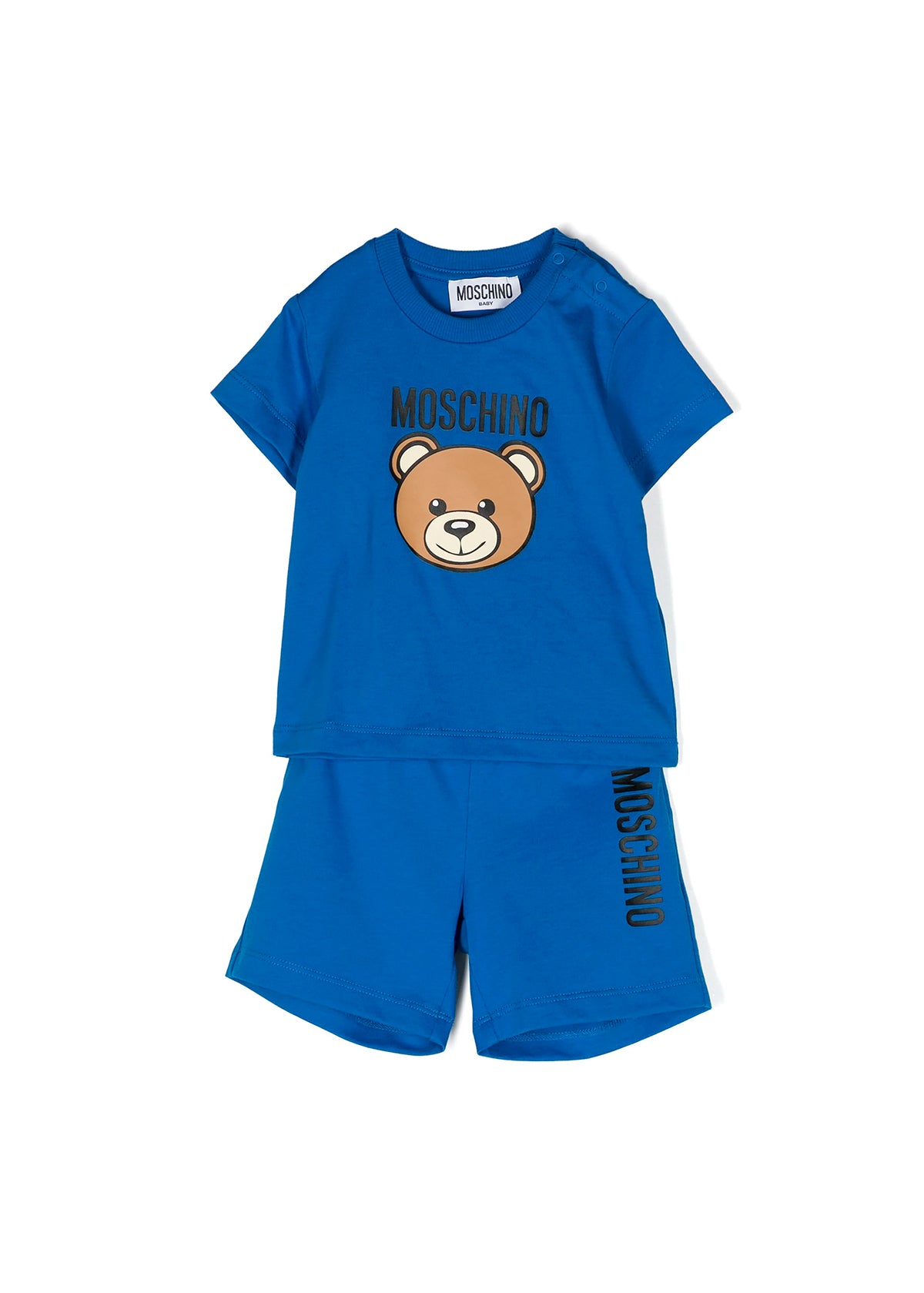 Moschino Kids Completo T-Shirt e Shorts Blu Teddy Bear per Neonati