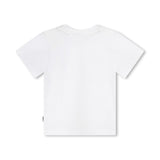 Boss Kids T-Shirt Bianca con Stampa per Neonati