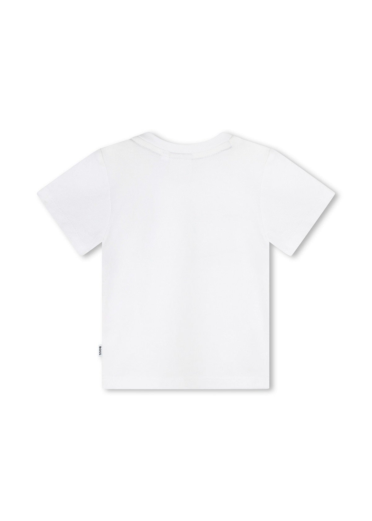 Boss Kids T-Shirt Bianca con Stampa per Neonati