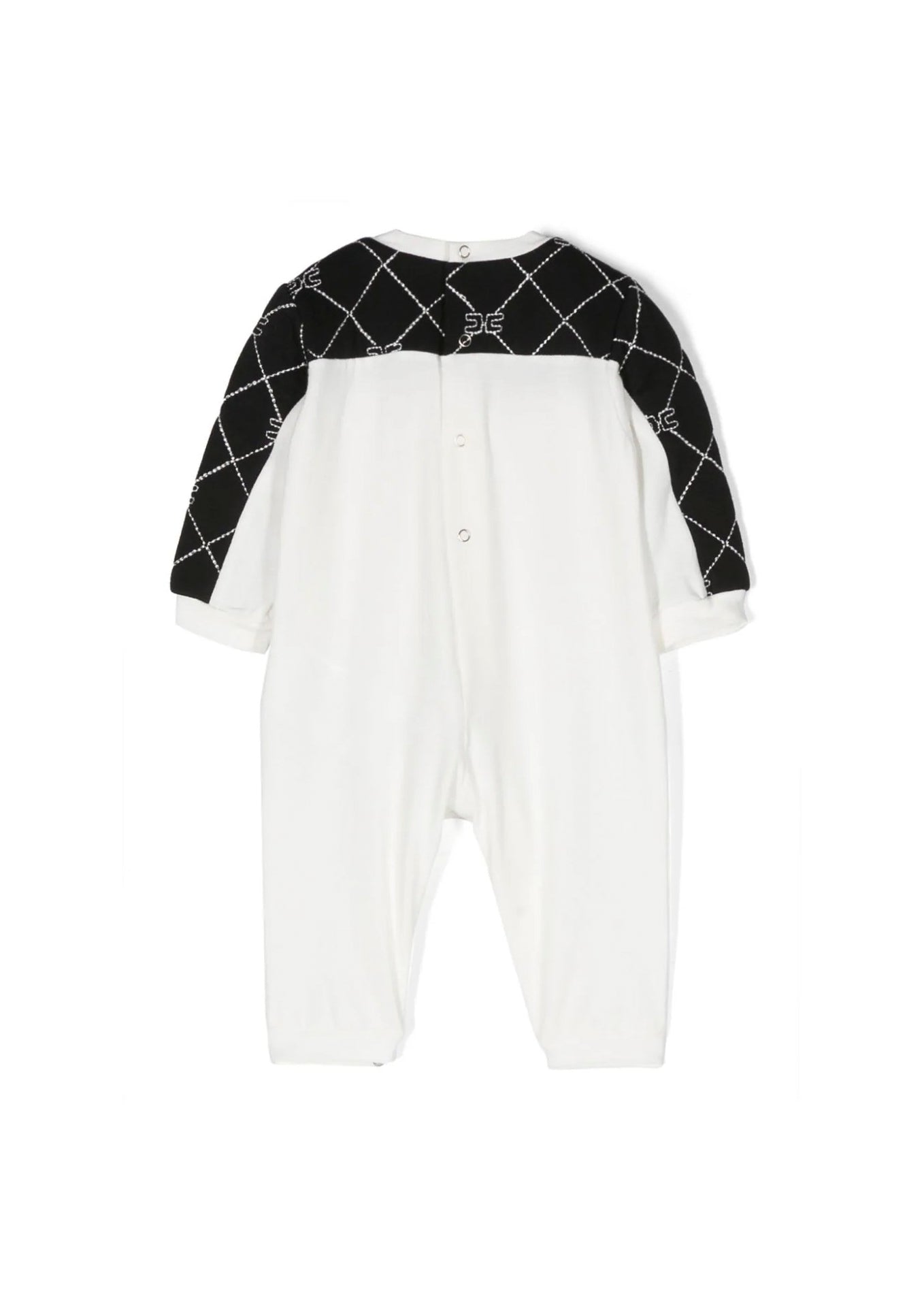 Tutina con Ricamo Elisabetta Franchi La Mia Bambina - Nero/Ivory | Eleganza e Comodità con Ricamo Logo All-Over