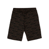 Moschino Kids Bermuda Marrone Monogram All-over