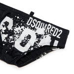 Dsquared2 Kids Costume Slip Nero Icon Splatter per Bambini