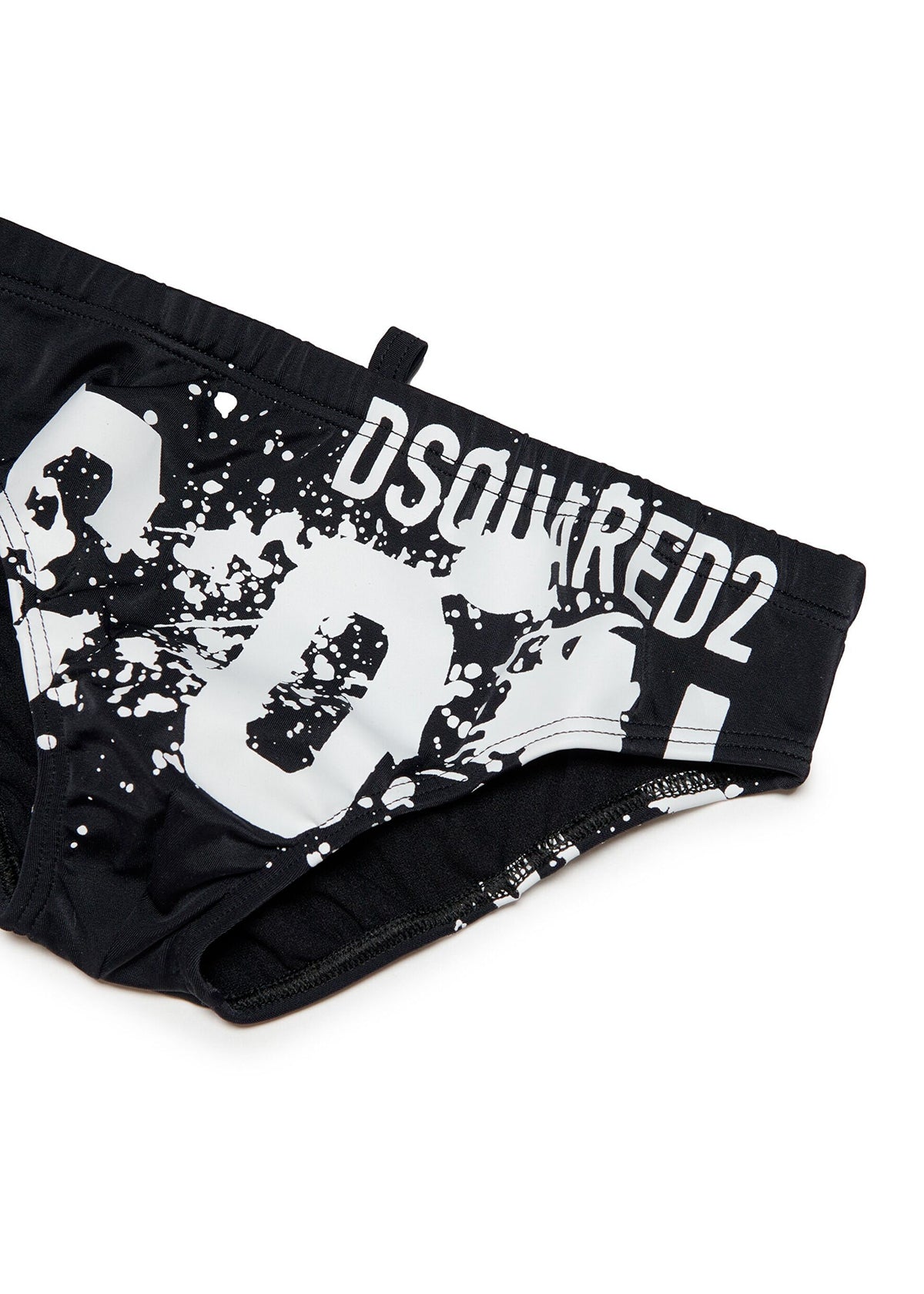 Dsquared2 Kids Costume Slip Nero Icon Splatter per Bambini