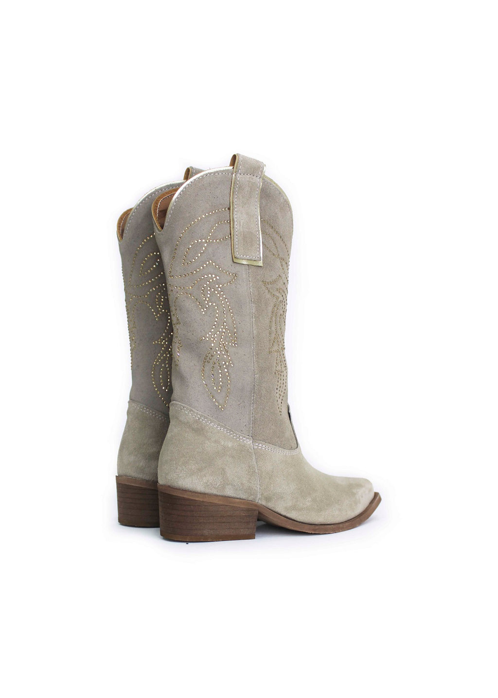 Beige Glitter High Camperos Jammers for Girls
