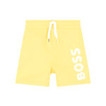 Boss Kids Short Giallo con Stampa Logo per Neonati