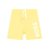 Boss Kids Short Giallo con Stampa Logo per Neonati
