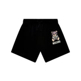 Moschino Kids Short Nero con Teddy Bear Glitter