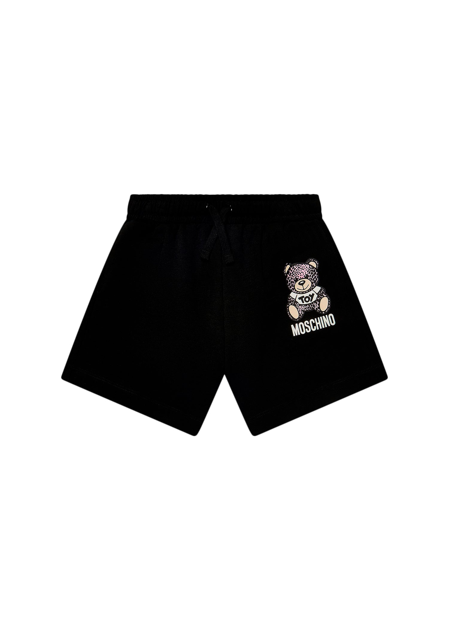 Moschino Kids Short Nero con Teddy Bear Glitter