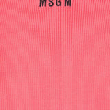 Abito MSGM Kids con Ruches Rosa Bubblegum e Nero: Design Elegante e Dettagli Unici