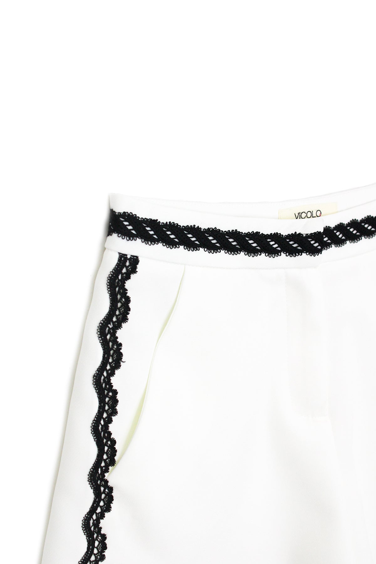 Vicolo Short Bianco con Merletto per Bambine
