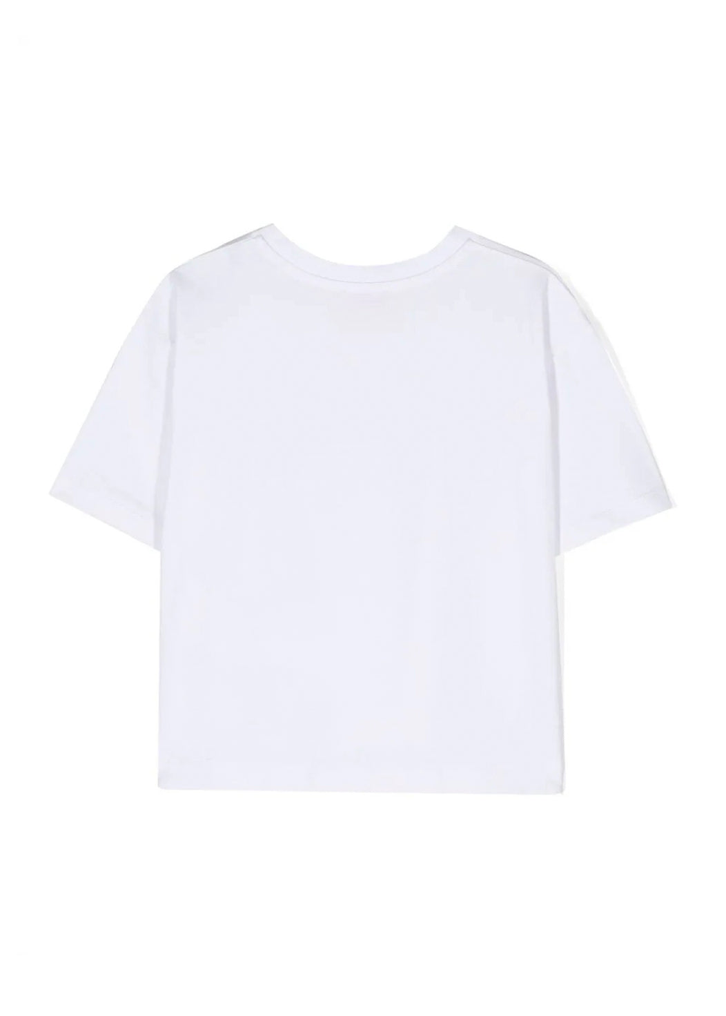 Diesel Kids T-Shirt Bianca con Logo Oval 'D' Ricamato