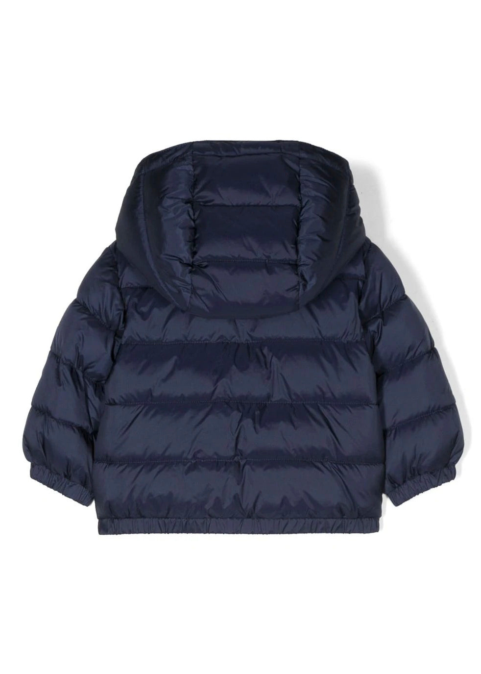 Piumino con Cappuccio Moschino Kids Blu Notte: Calore e Stile per i Neonati
