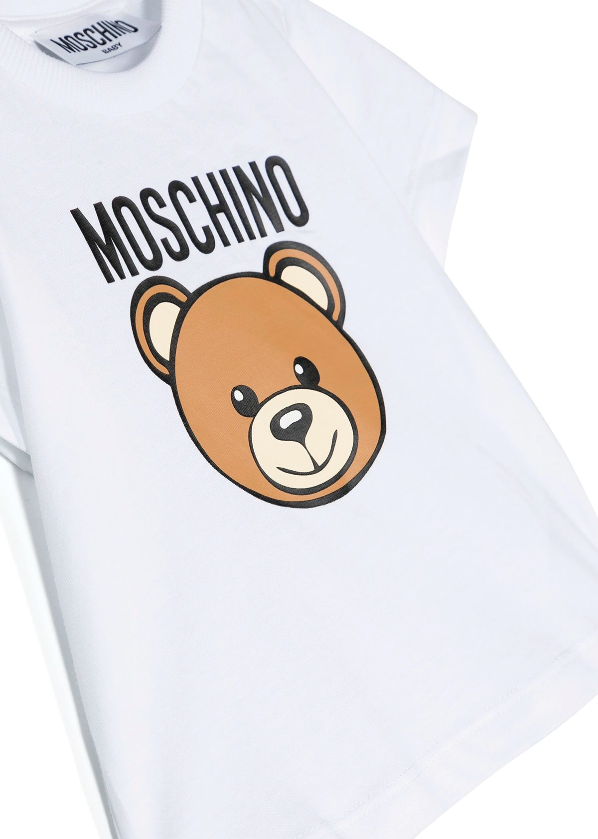 Moschino Kids T-Shirt Bianca con Logo Teddy Bear