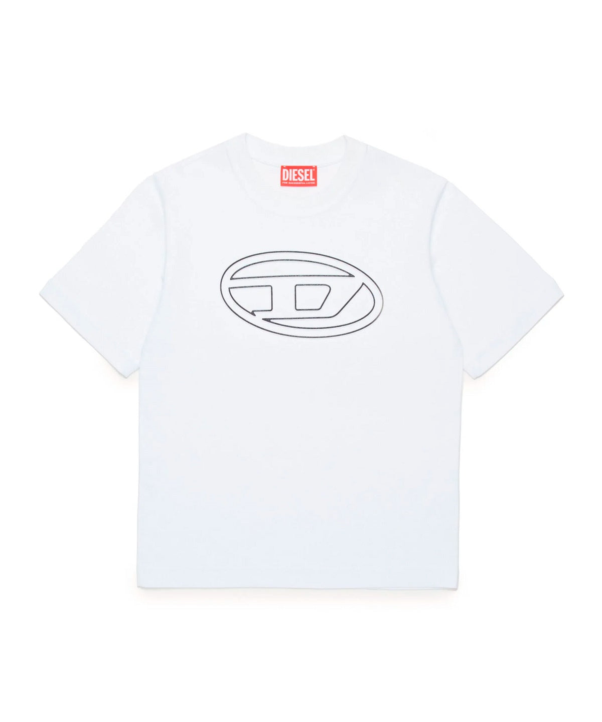 Diesel Kids T-shirt Bianca con Logo Oval D