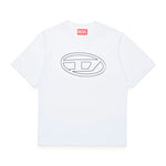 Diesel Kids T-shirt Bianca con Logo Oval D