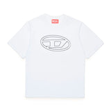 Diesel Kids T-shirt Bianca con Logo Oval D