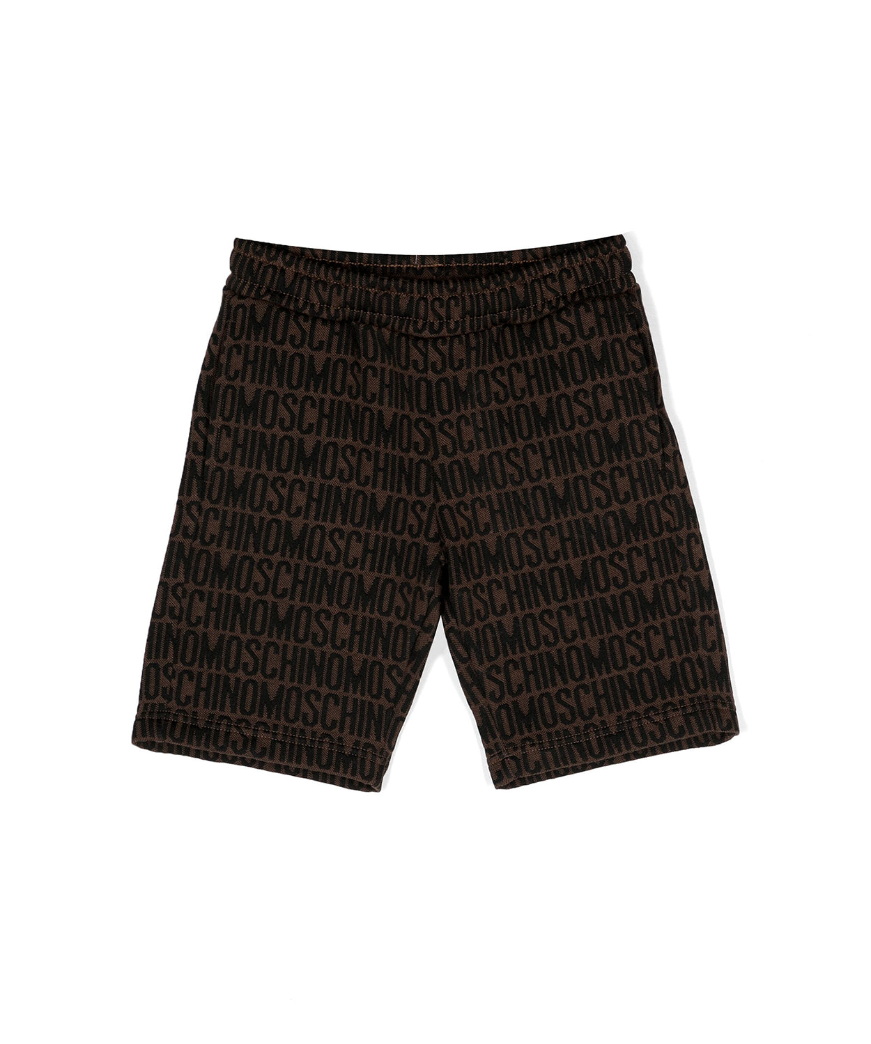Moschino Kids Bermuda Marrone Monogram All-over