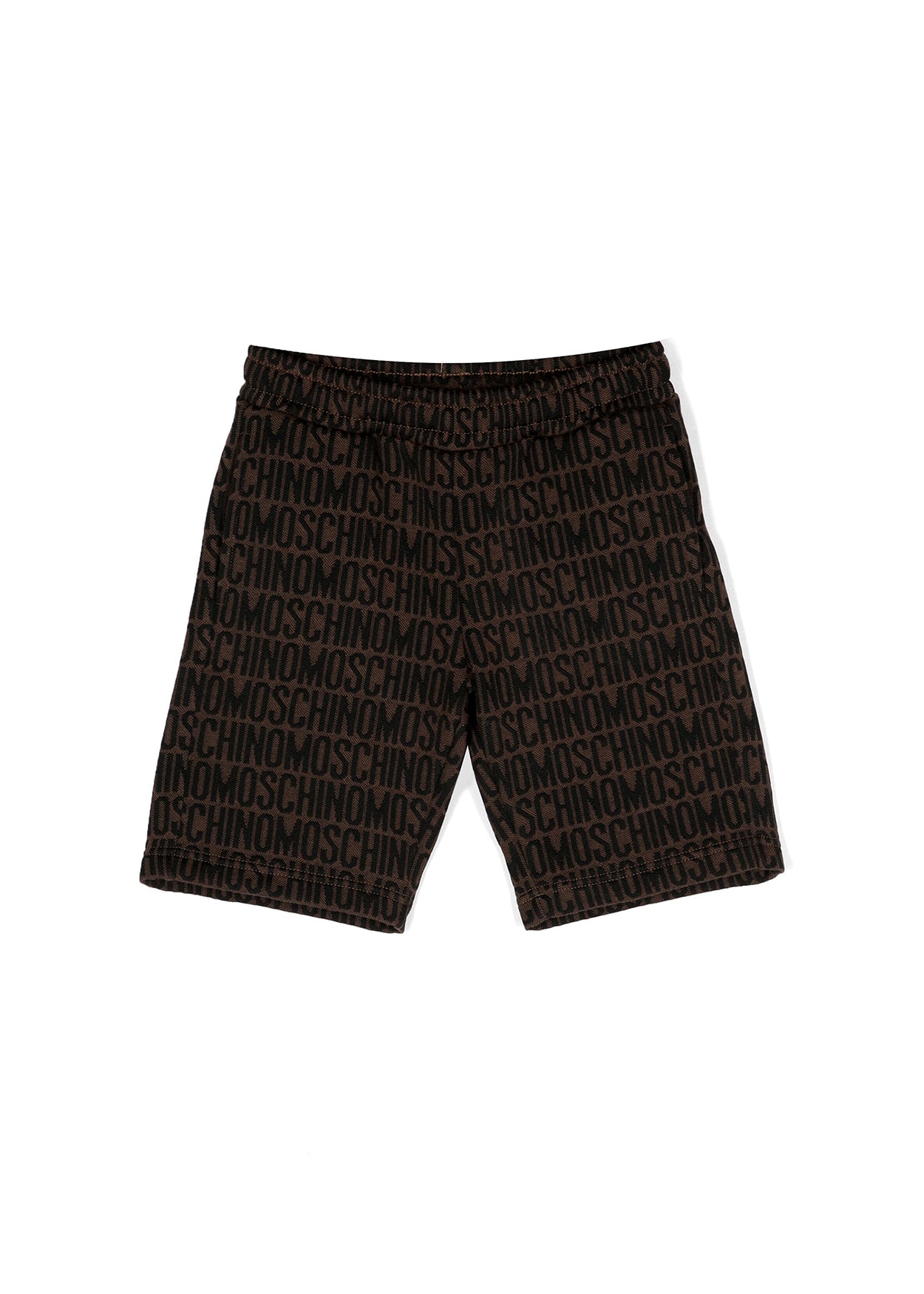 Moschino Kids Bermuda Marrone Monogram All-over