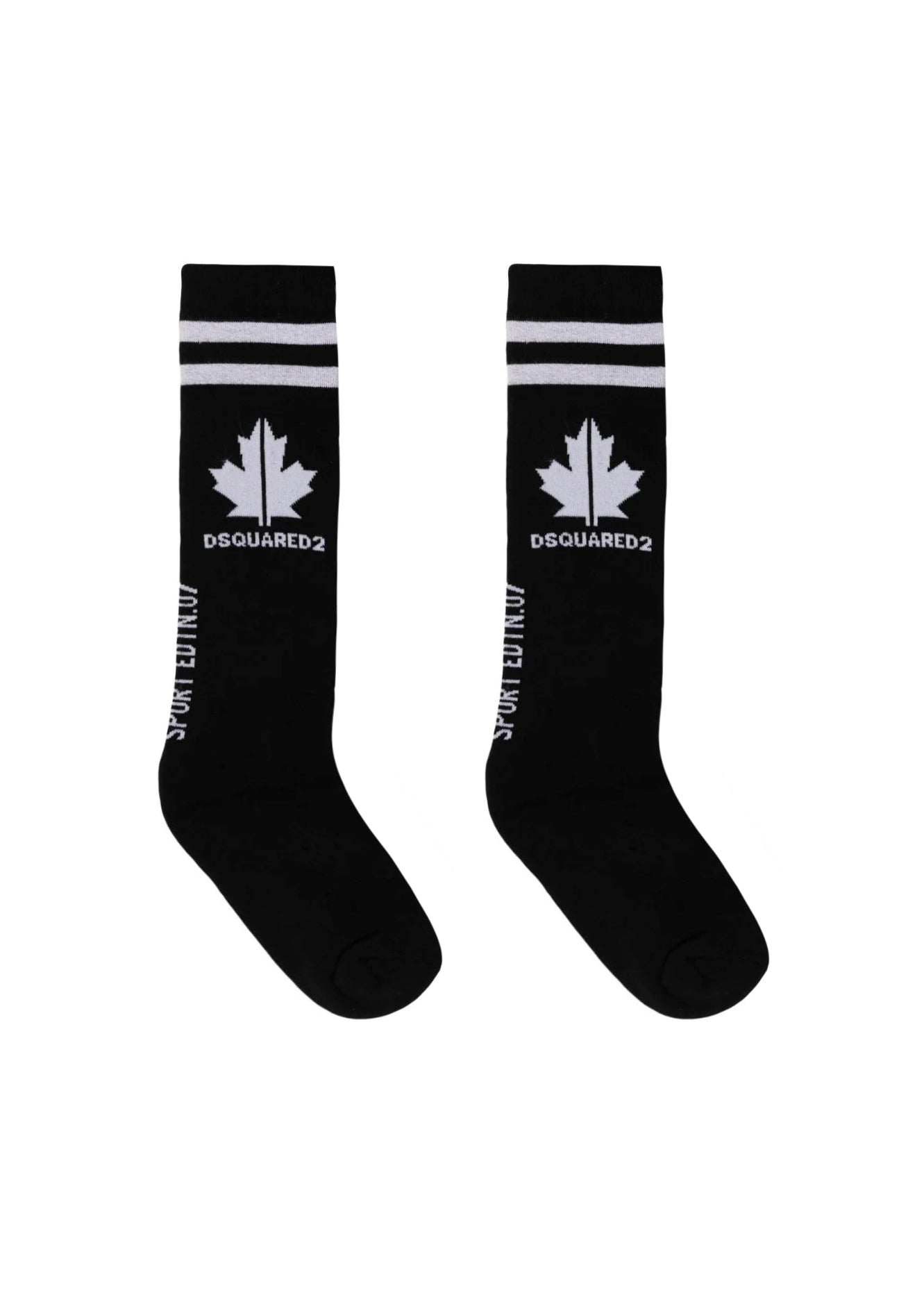 Dsquared2 Kids Maple Leaf Print Socks Black