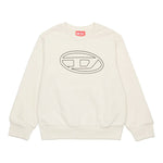 Diesel Kids Felpa Girocollo Panna con Logo Oval D