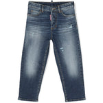 "DSquared2 Kids Jeans Boston per Bambini | Chiusura con Zip e Bottone | Vita con Passanti | Stile Cinque Tasche | Dettagli Sdruciti | Fit Regolare