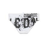 Dsquared2 Kids Costume Slip Bianco Icon Splatter per Bambini