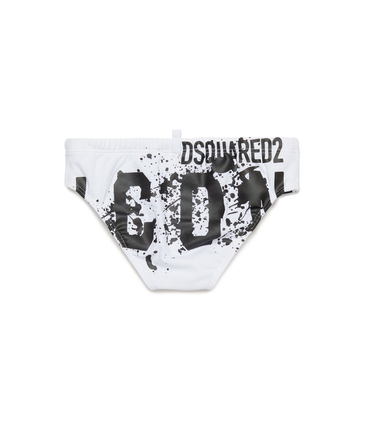 Dsquared2 Kids Costume Slip Bianco Icon Splatter per Bambini