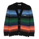 MSGM Kids Cardigan  in misto lana con Scollo a V Multicolor