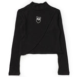Maglia a Costine Nera Pinko Kids: Eleganza e Stile con Logo Distintivo per Bambine alla Moda