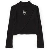 Maglia a Costine Nera Pinko Kids: Eleganza e Stile con Logo Distintivo per Bambine alla Moda