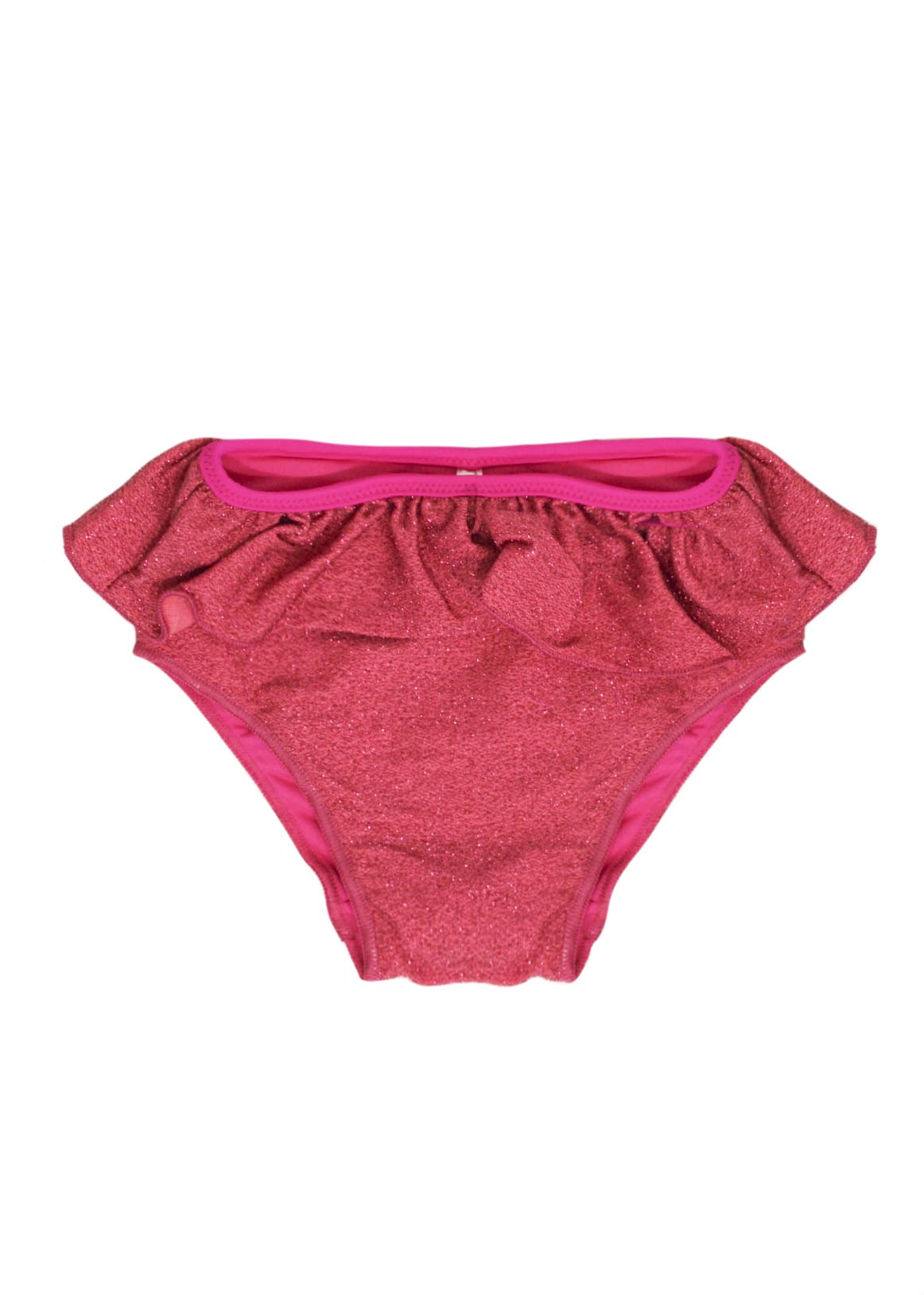 Costume Slip Neonata Fuxia Glitter Con Balze