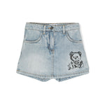 Moschino Kids Short di Jeans effetto Gonna per Bambine