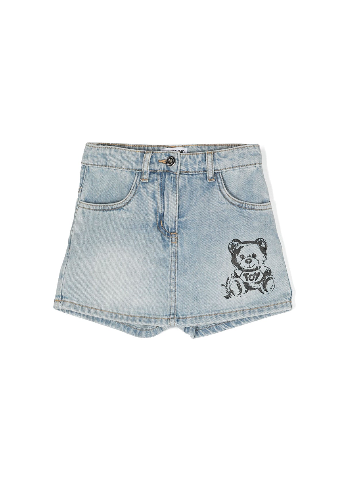 Moschino Kids Short di Jeans effetto Gonna per Bambine