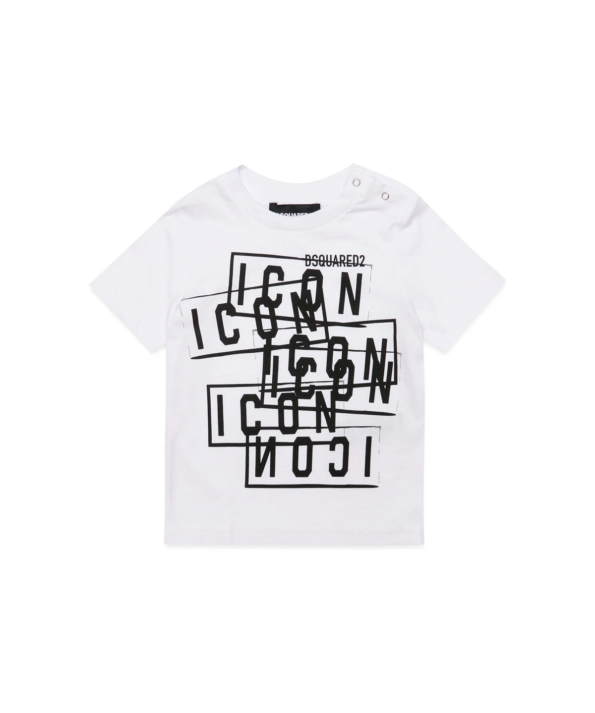 Dsquared2 Kids T-Shirt Bianca con Stampa Icon Displaced per Neonati