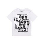 Dsquared2 Kids T-Shirt Bianca con Stampa Icon Displaced per Neonati