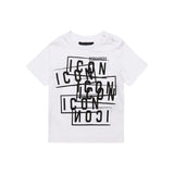 Dsquared2 Kids T-Shirt Bianca con Stampa Icon Displaced per Neonati